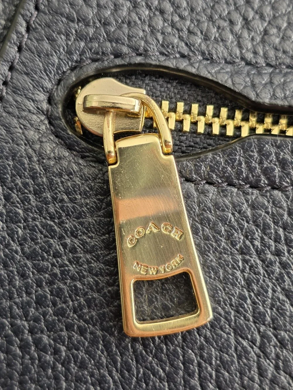 Coach 79997 Prairie Satchel Navy Blue Pebbled Leather Crossbody Bag